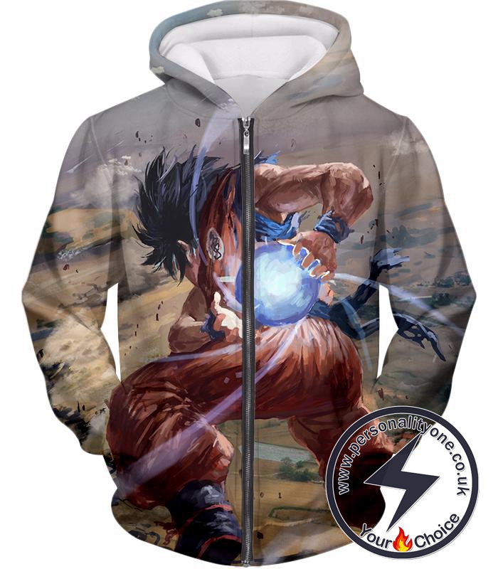 Dragon Ball Super Super Cool Goku Favourite Kame-Hame-Ha Attack Action Graphic Zip Up Hoodie